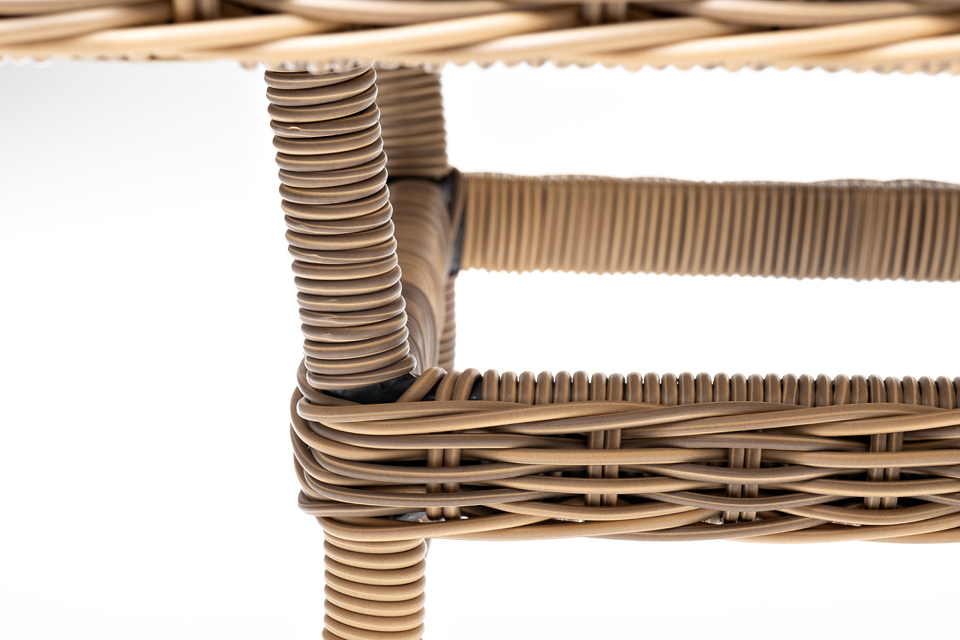 Латте плетеный стол из искусственного ротанга 140х80см, цвет соломенный фото 7