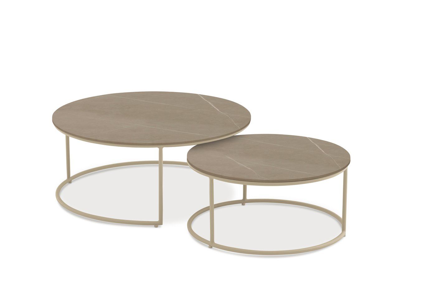 Кофейный столик Flen Brafritid бежевый, алюминий/закаленное стекло с керамической печатью фото 1