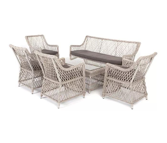 Лаунж-зона Асти 4SIS из искусственного ротанга, цвет бежевый 6 персон фото 1