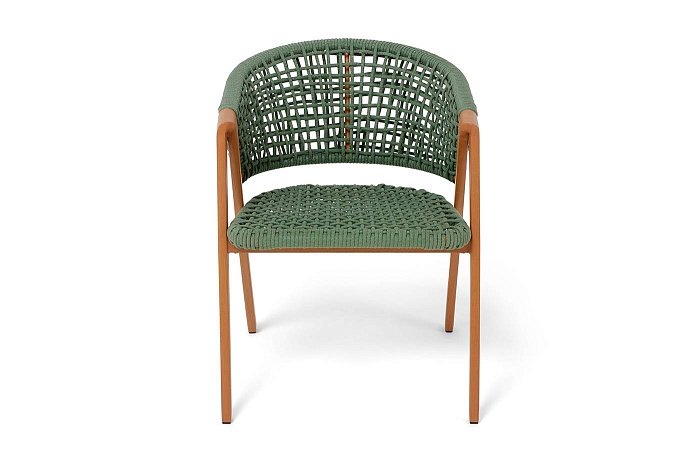 Стул Амстердам 4SIS плетеный из роупа, каркас алюминий, роуп зеленый круглый фото 2