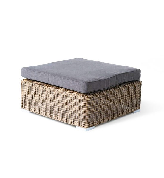 Лунго плетеная оттоманка с подушкой, цвет соломенный фото 1