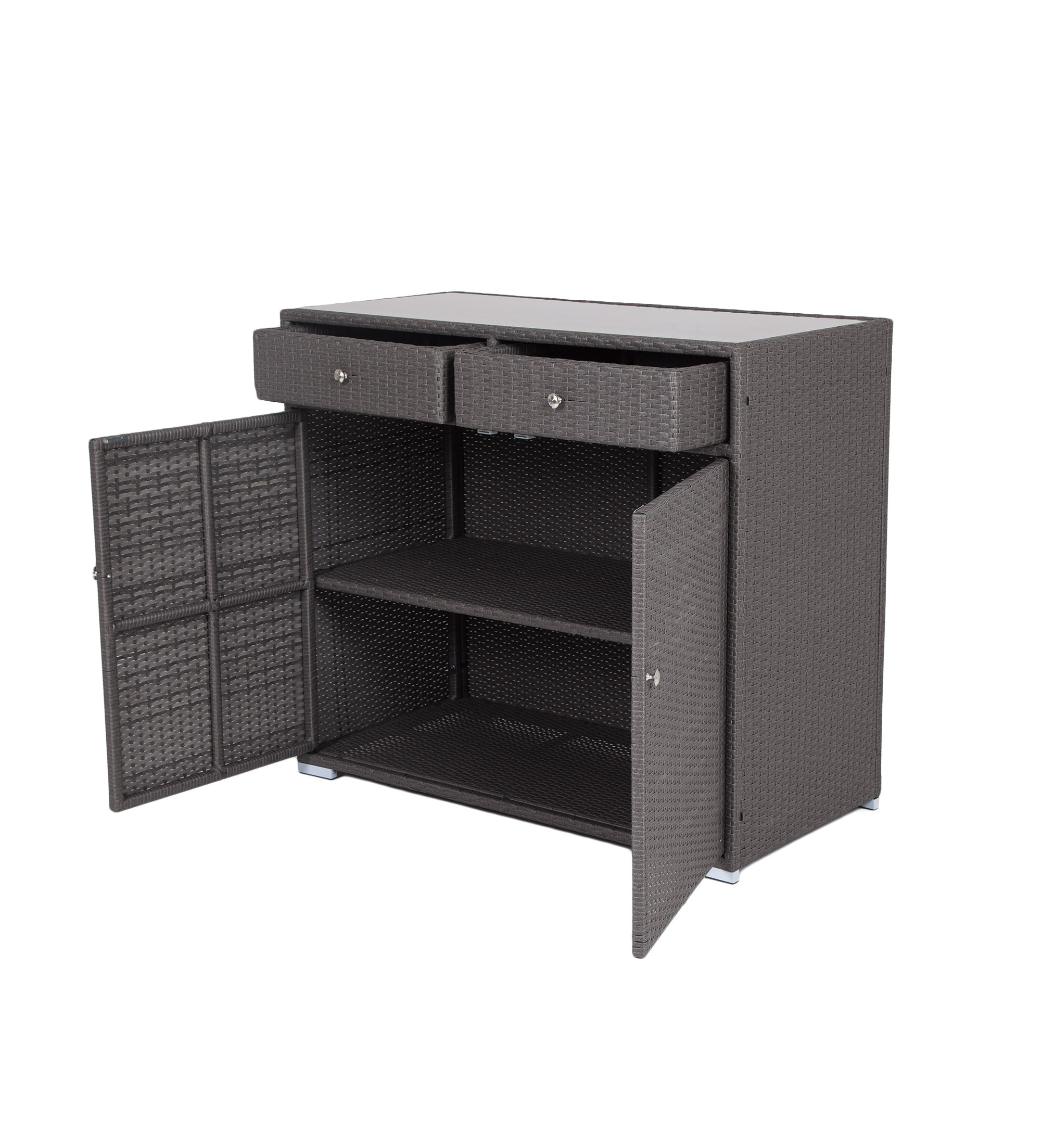 Мальта тумба плетеная из искусственного ротанга, цвет графит фото 3