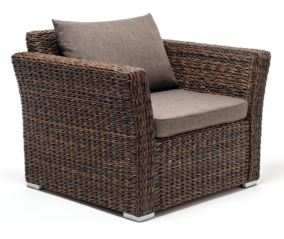 Капучино кресло из искусственного ротанга (гиацинт), цвет коричневый фото 3