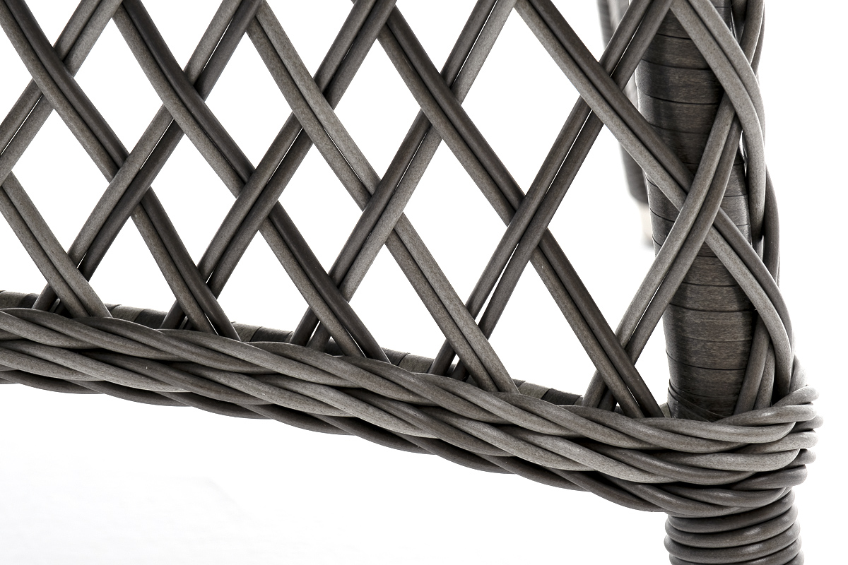 Эспрессо плетеный круглый стол, диаметр 118 см, цвет графит фото 5