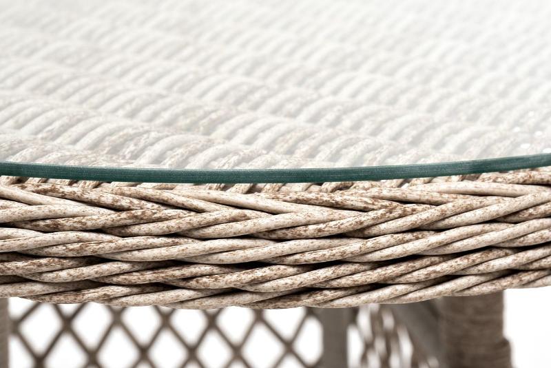 Обеденная группа Эспрессо-80 L 4SIS из искусственного ротанга, цвет бежевый фото 4