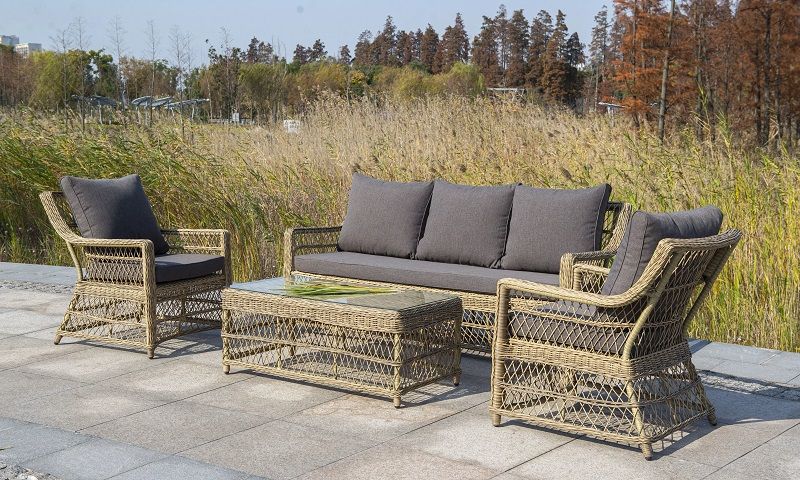 Стол журнальный Гранд Латте 4SIS из искусственного ротанга, цвет соломенный фото 7