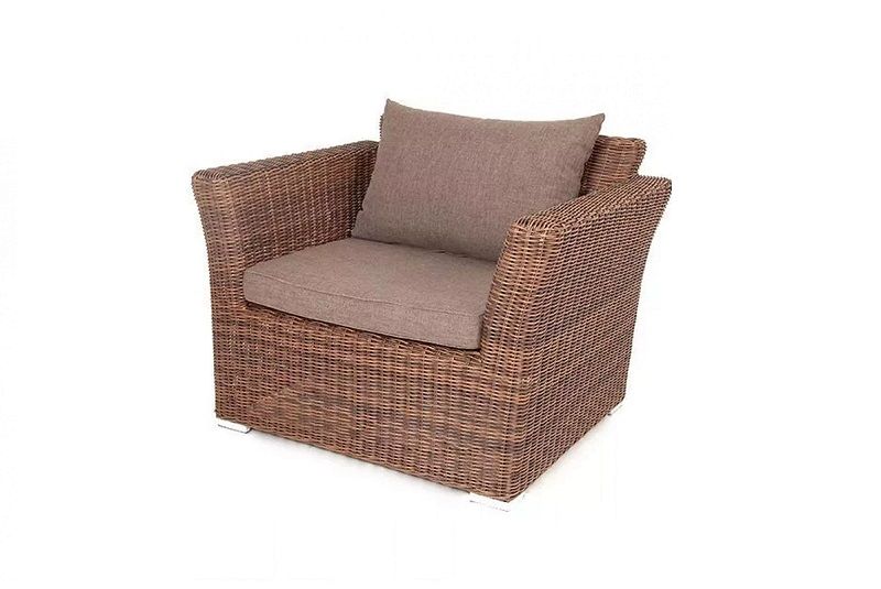 Кресло Капучино 4SIS из искусственного ротанга, цвет коричневый фото 1