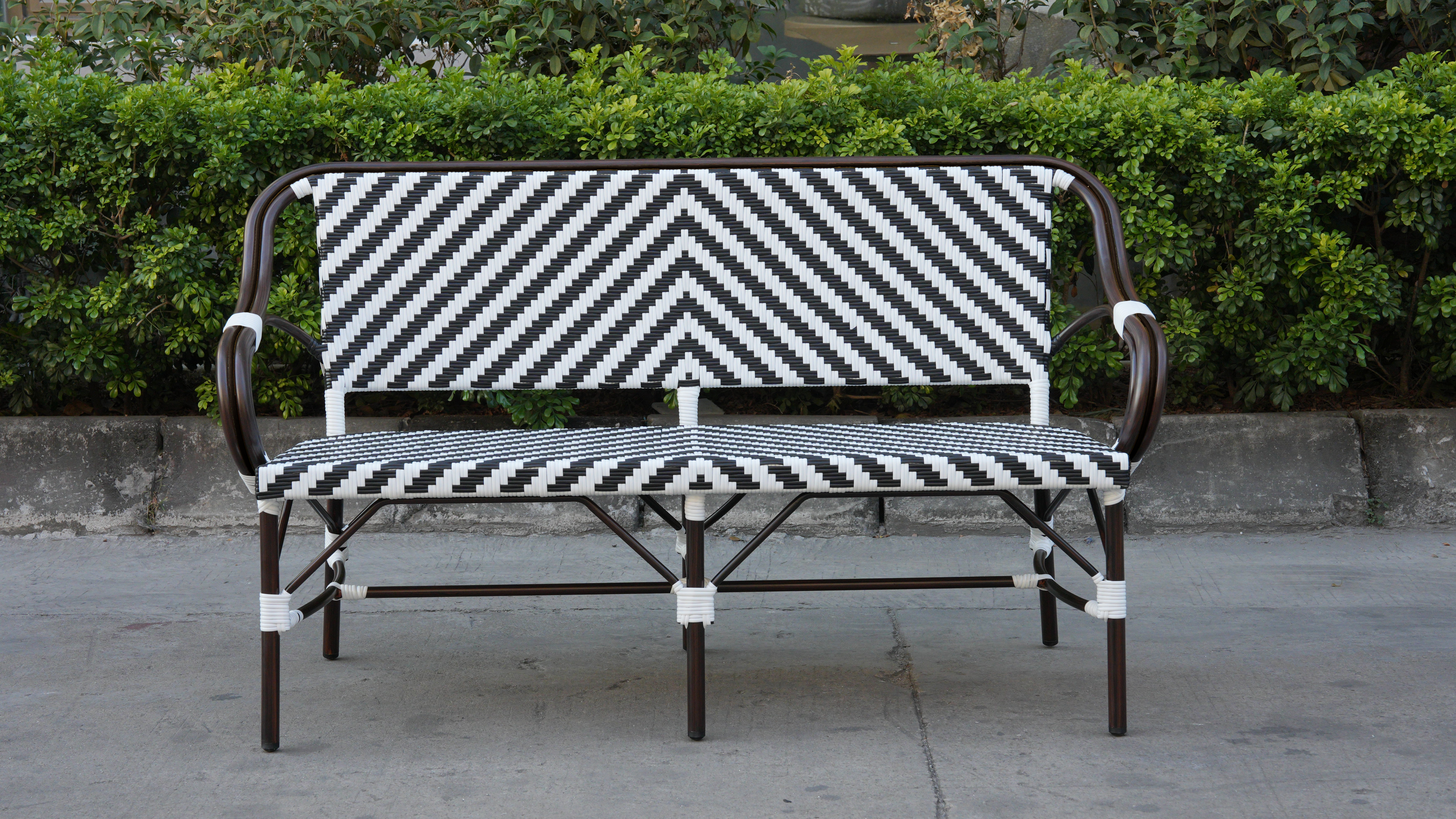 Кабри диван двухместный из искусственного ротанга, цвет черно-белый фото 2