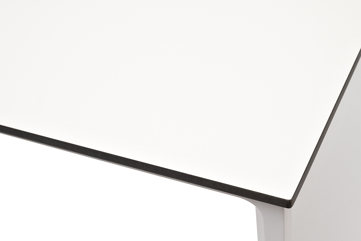 Малага обеденный стол из HPL 90х90см, цвет молочный, каркас белый фото 6