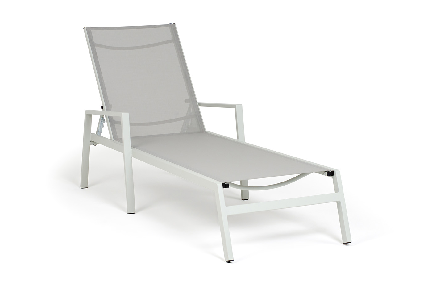 Парма шезлонг из алюминия темно-серый (RAL7024) муар, ткань текстилен серая фото 1