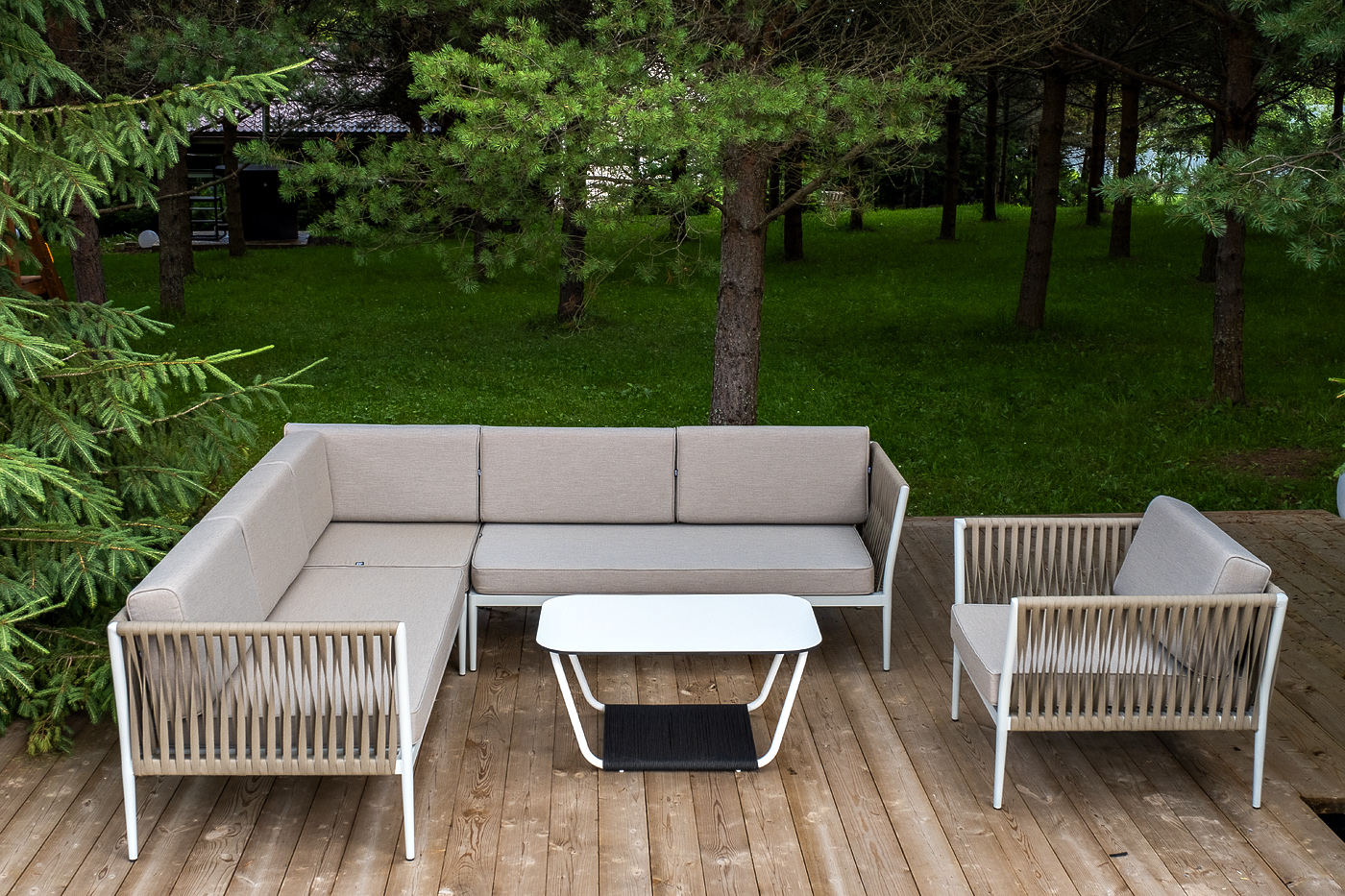 Касабланка модульная лаунж-зона из роупа (веревки), каркас из алюминия фото 1