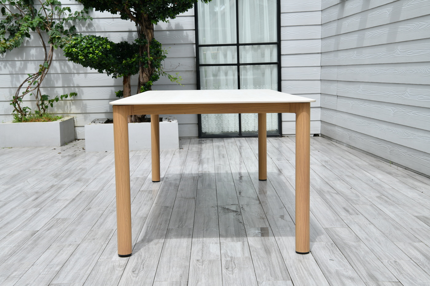 Кейптаун стол обеденный из алюминия, столешница из искусственного камня фото 4