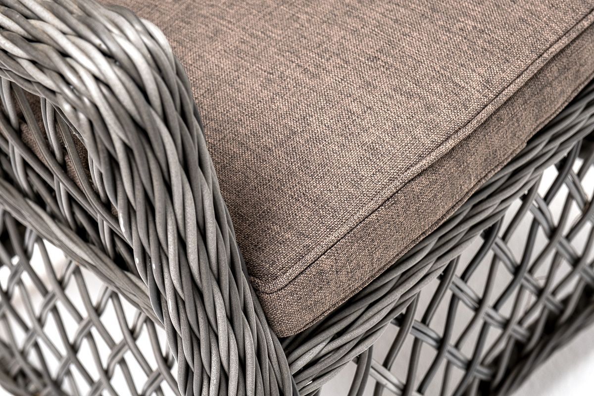 Обеденная группа Эспрессо-80 L 4SIS из искусственного ротанга, цвет графит фото 7