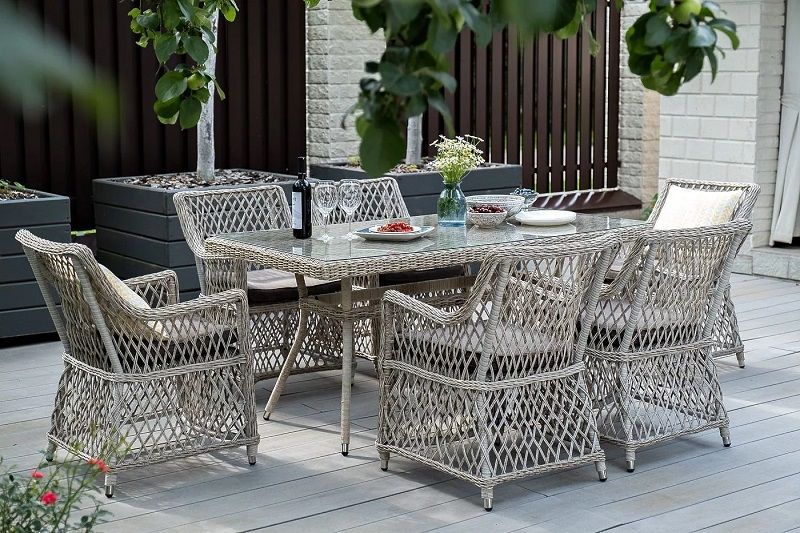 Плетеный стол Латте 4SIS из искусственного ротанга, цвет бежевый фото 7