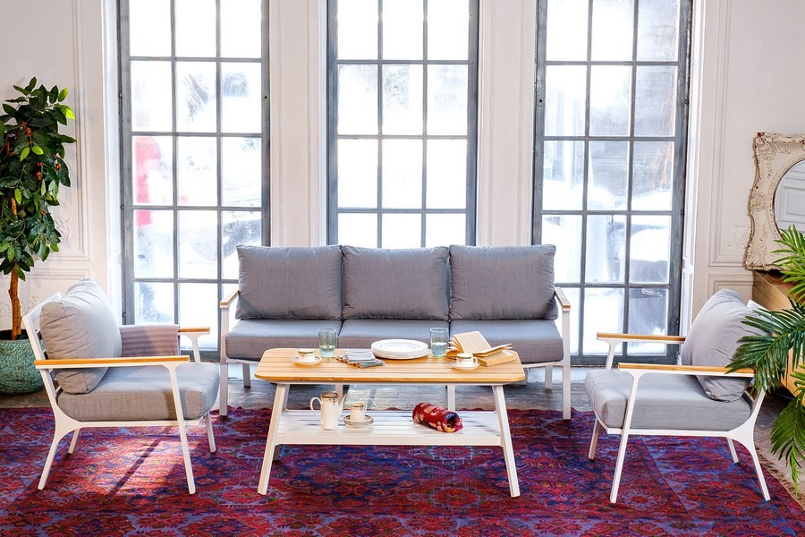 Диванная группа из алюминия CONCORDE L белая Joygarden фото 1