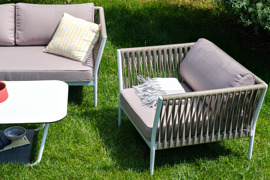 Касабланка лаунж-зона плетеная из роупа 4-местная, цвет серо-коричневый фото 5