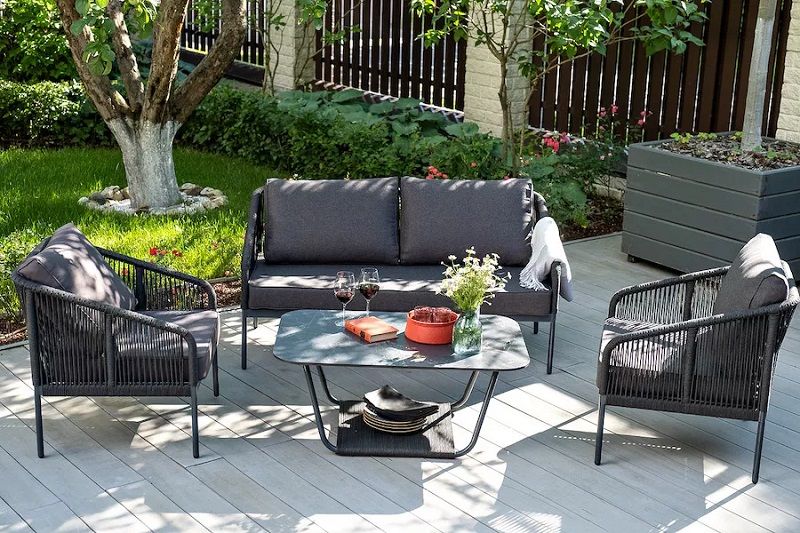 Диван двухместный Канны 4SIS из роупа (веревки), цвет темно-серый фото 5