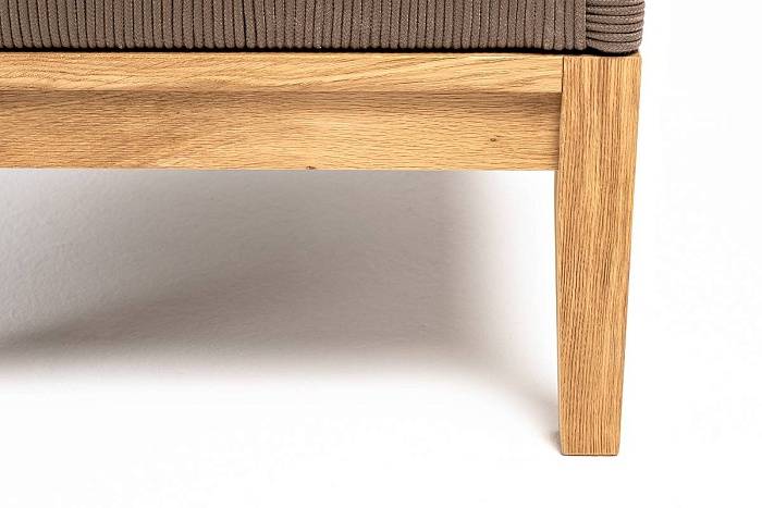 Кресло Канны 4SIS плетеное из роупа, основание дуб, роуп коричневый круглый, ткань темно-серая 27 фото 2