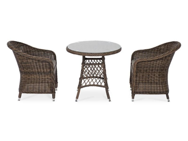 Обеденная группа Эспрессо–80 R 4SIS из искусственного ротанга, цвет коричневый фото 4