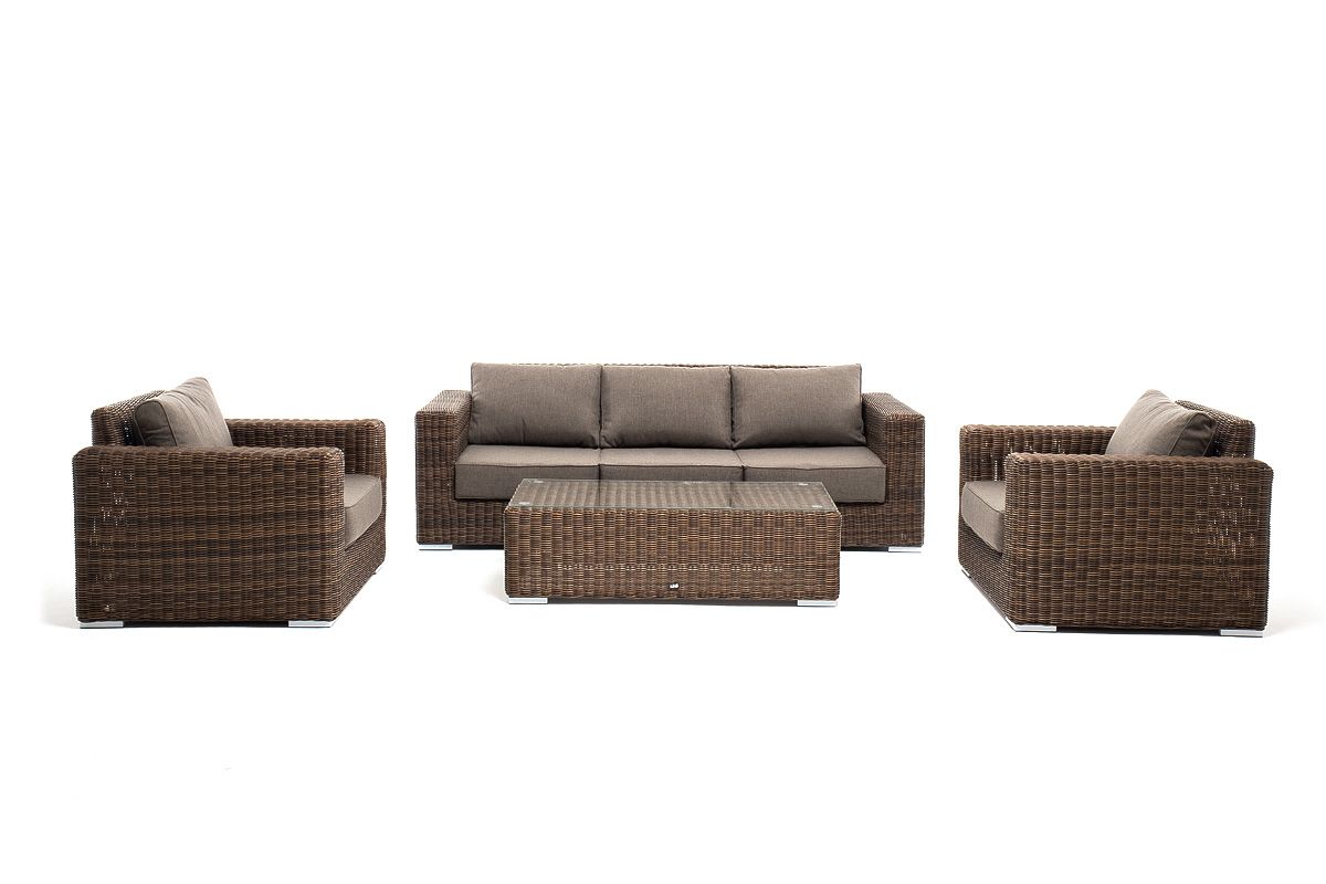 Лаунж-зона Боно 4SIS из искусственного ротанга, цвет коричневый фото 1