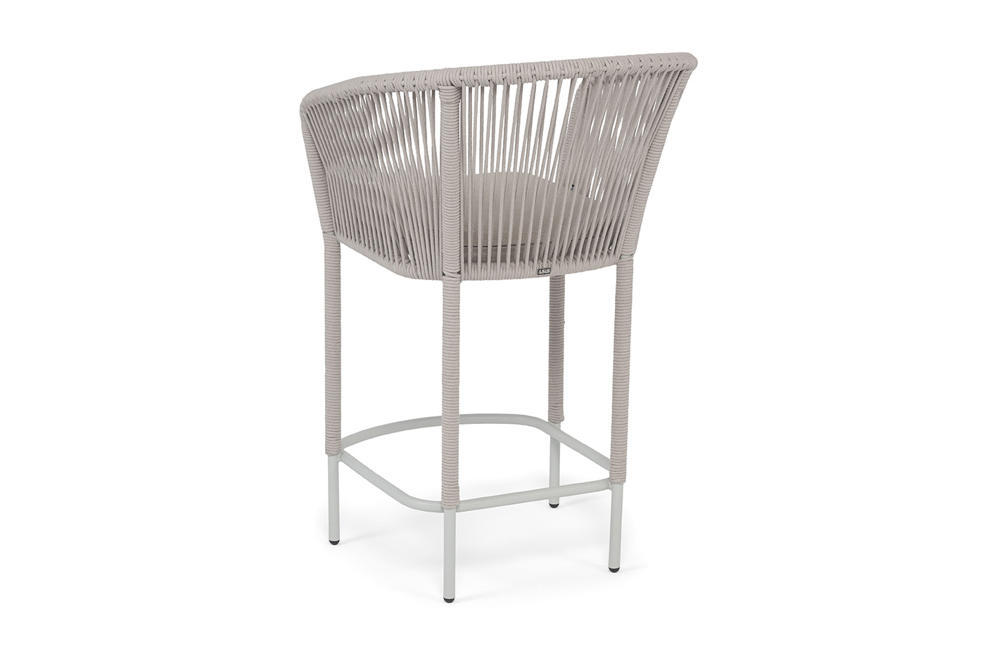 Марсель стул полубарный плетеный из роупа, каркас из стали светло-серый (RAL7035) муар, роуп бежевый круглый, ткань Mossle бежевая, пос.H65 фото 5