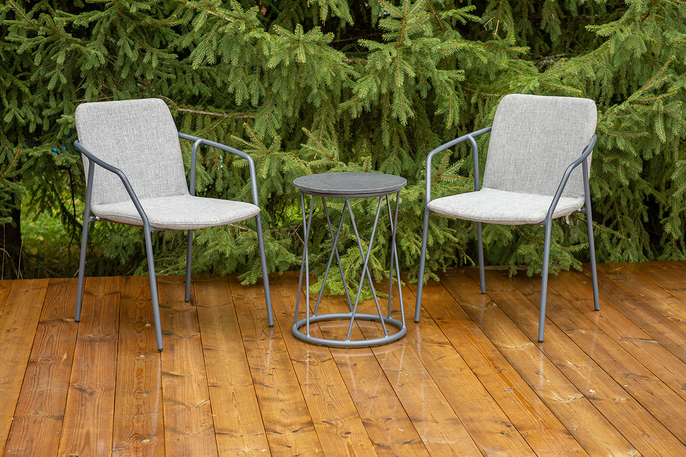 Марокко кофейный комплект из алюминия, цвет темно-серый фото 2