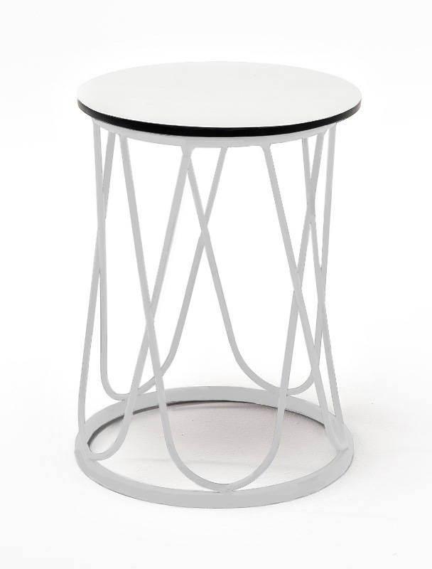 Перу журнальный стол из HPL круглый Ø40 H55, каркас из стали серый (RAL 7024), цвет столешницы дуб фото 1