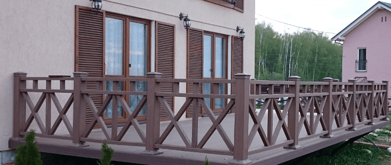 Столб ограждения Экодэк Спирит 120х120 мм, цвет Каштан фото 3