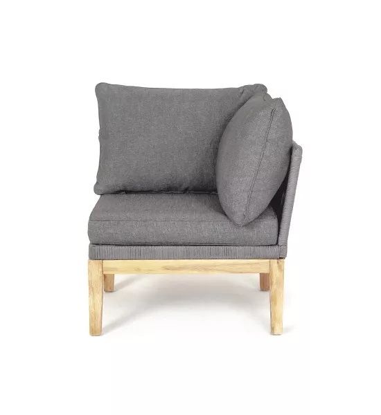 Модуль диванный угловой Барселона 4SIS из роупа (веревки), цвет серый фото 2