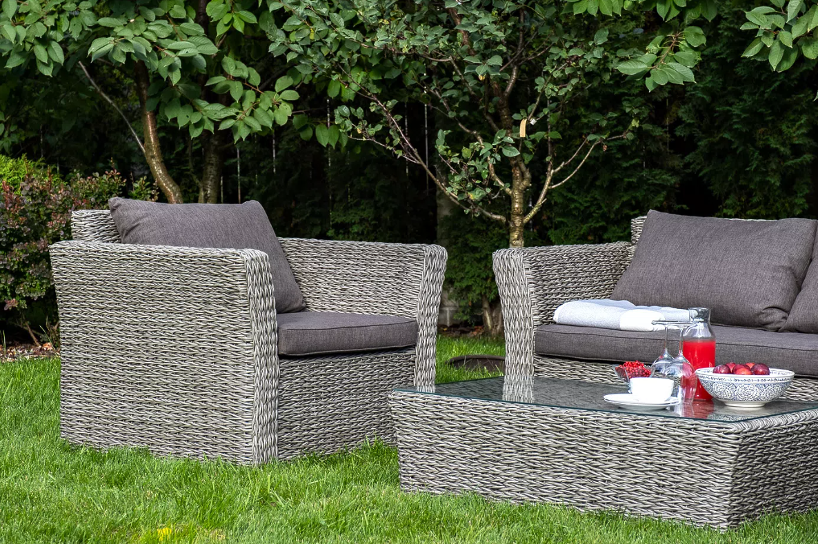 Лаунж-зона Капучино Сингл 4SIS из искусственного ротанга (гиацинт), цвет серый фото 3