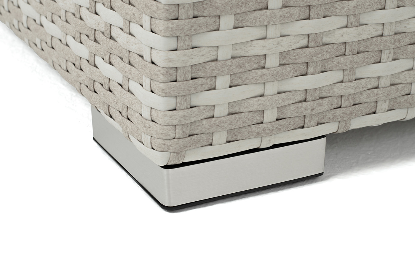 Лунго кашпо для цветов большое плетеное из искусственного ротанга, цвет бежевый фото 6