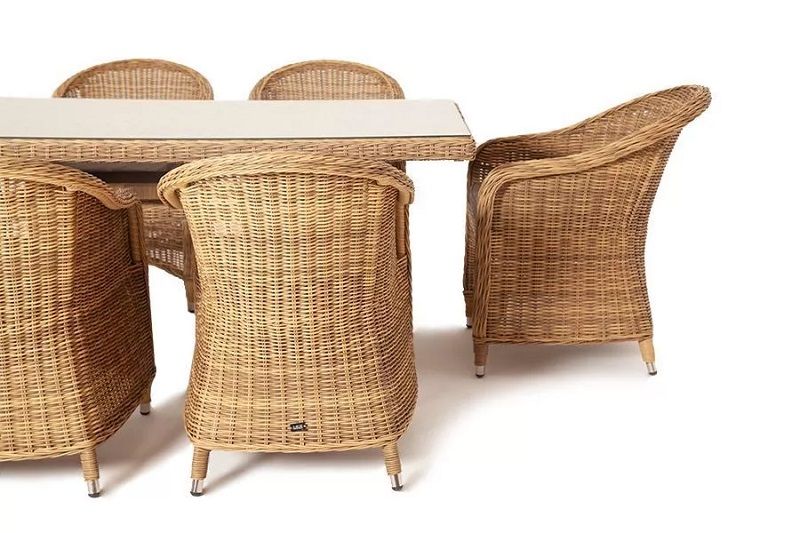 Обеденная группа Эспрессо 4SIS из искусственного ротанга, цвет соломенный фото 2