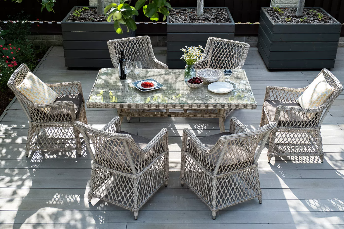 Обеденная Латте 4SIS группа плетеная, цвет бежевый фото 3