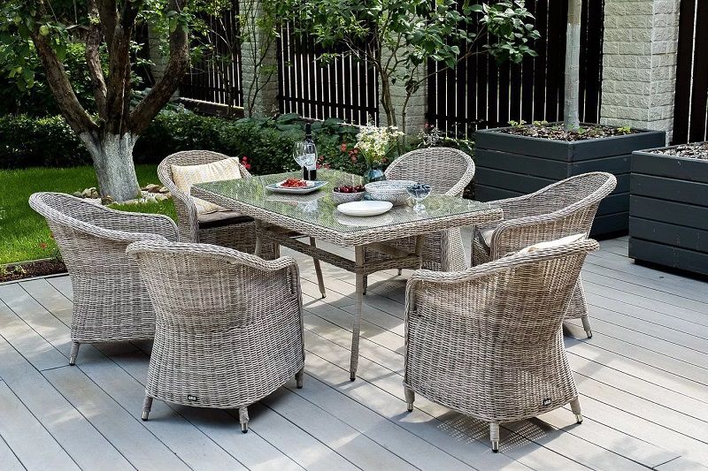 Плетеное кресло Равенна 4SIS из искусственного ротанга, цвет бежевый фото 6