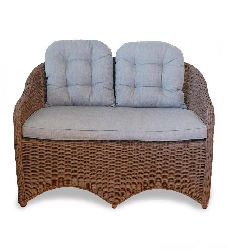 Диван двухместный Равенна 4SIS из искусственного ротанга, цвет коричневый фото 2