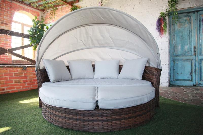 Диван-трансформер Violetta Royal Family из искусственного ротанга, цвет коричневый фото 1