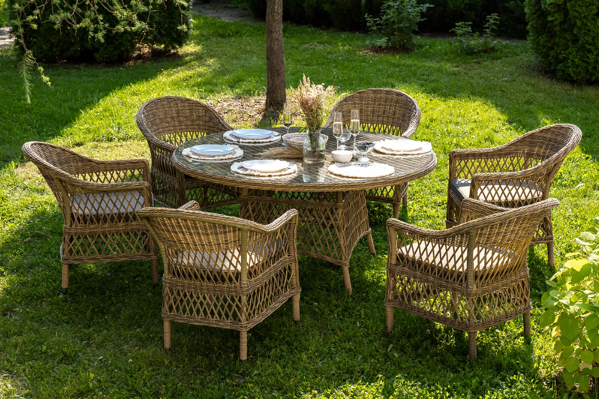 Обеденная Эспрессо–150 S 4SIS группа плетеная, цвет соломенный фото 2