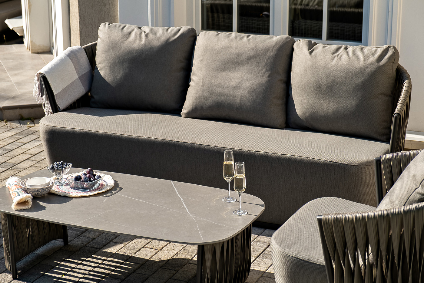 Флоренция лаунж-зона из искусственного ротанга, цвет графит фото 7