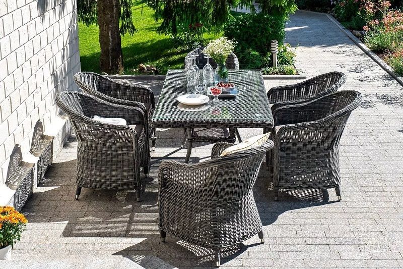 Обеденная группа Эспрессо 4SIS из искусственного ротанга, цвет графит фото 7