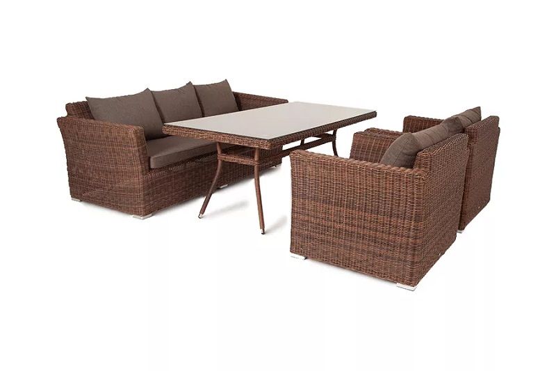 Обеденная группа Моккачино 4SIS из искусственного ротанга, цвет коричневый фото 1