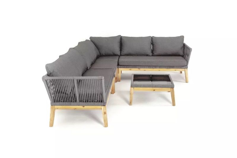 Лаунж-зона модульная Барселона 4SIS из роупа (веревки), каркас из акации фото 3