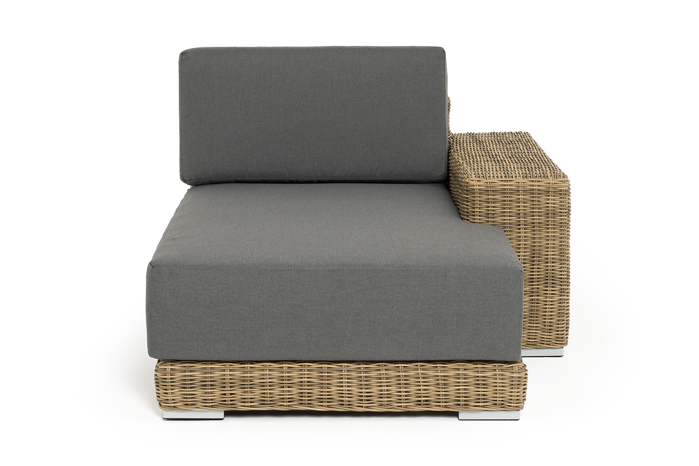 Капри кушетка из искусственного ротанга, цвет соломенный фото 2