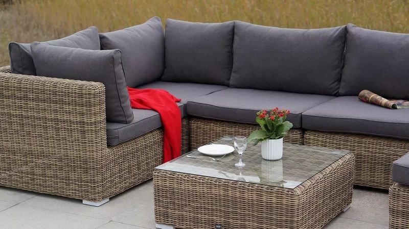 Журнальный столик Лунго 4SIS из искусственного ротанга, цвет соломенный фото 7