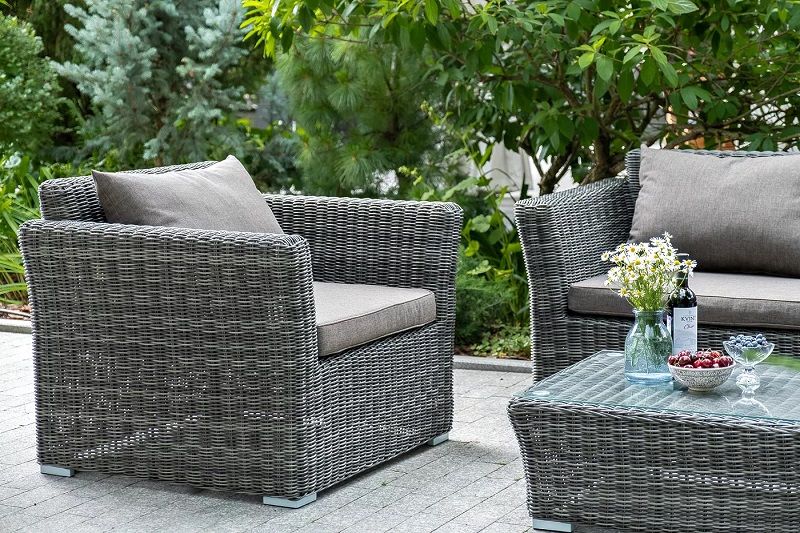 Лаунж-зона Капучино 4SIS из искусственного ротанга, цвет графит фото 6