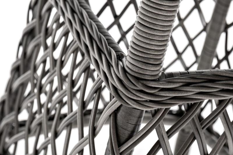 Обеденная группа Эспрессо–80 R 4SIS из искусственного ротанга, цвет графит фото 7