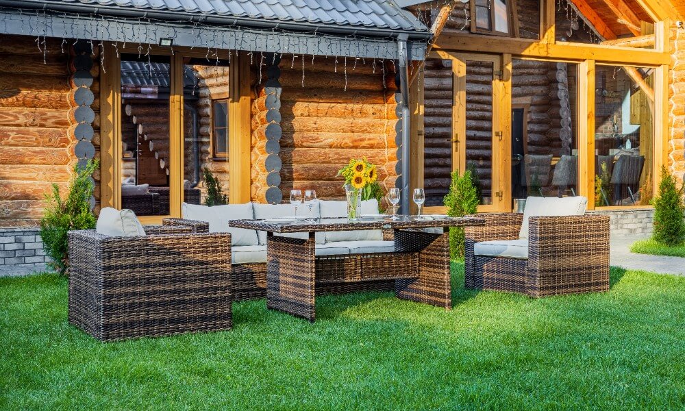 Обеденный комплект Karl Royal Family из искусственного ротанга с обеденным столом, цвет коричневый фото 3