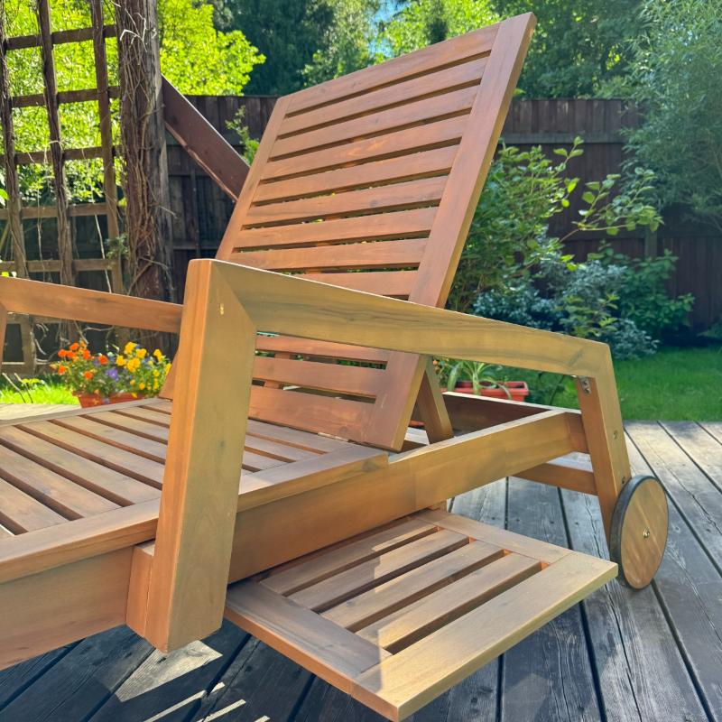 Шезлонг Paolo Royal Family на колесиках из акации фото 3