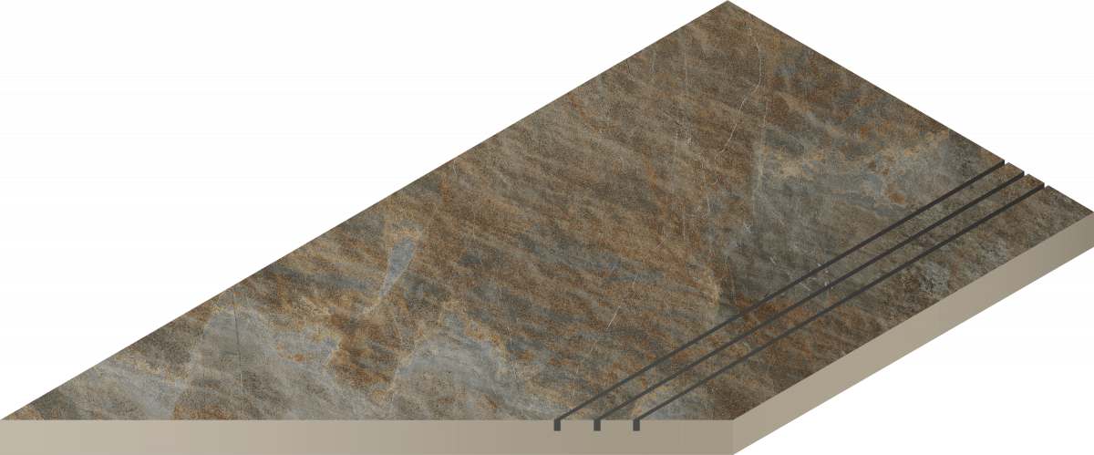 Керамогранитная ступень Italon Манетик X2 Дарк Бортик 30X60 Грип Лев фото 1