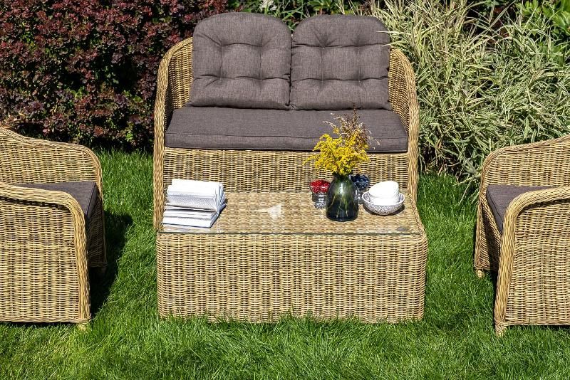 Лаунж-зона Равенна 4SIS из искусственного ротанга, цвет соломенный фото 6