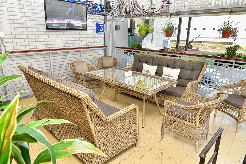 Диван трехместный Гляссе 4SIS из искусственного ротанга, цвет соломенный фото 7